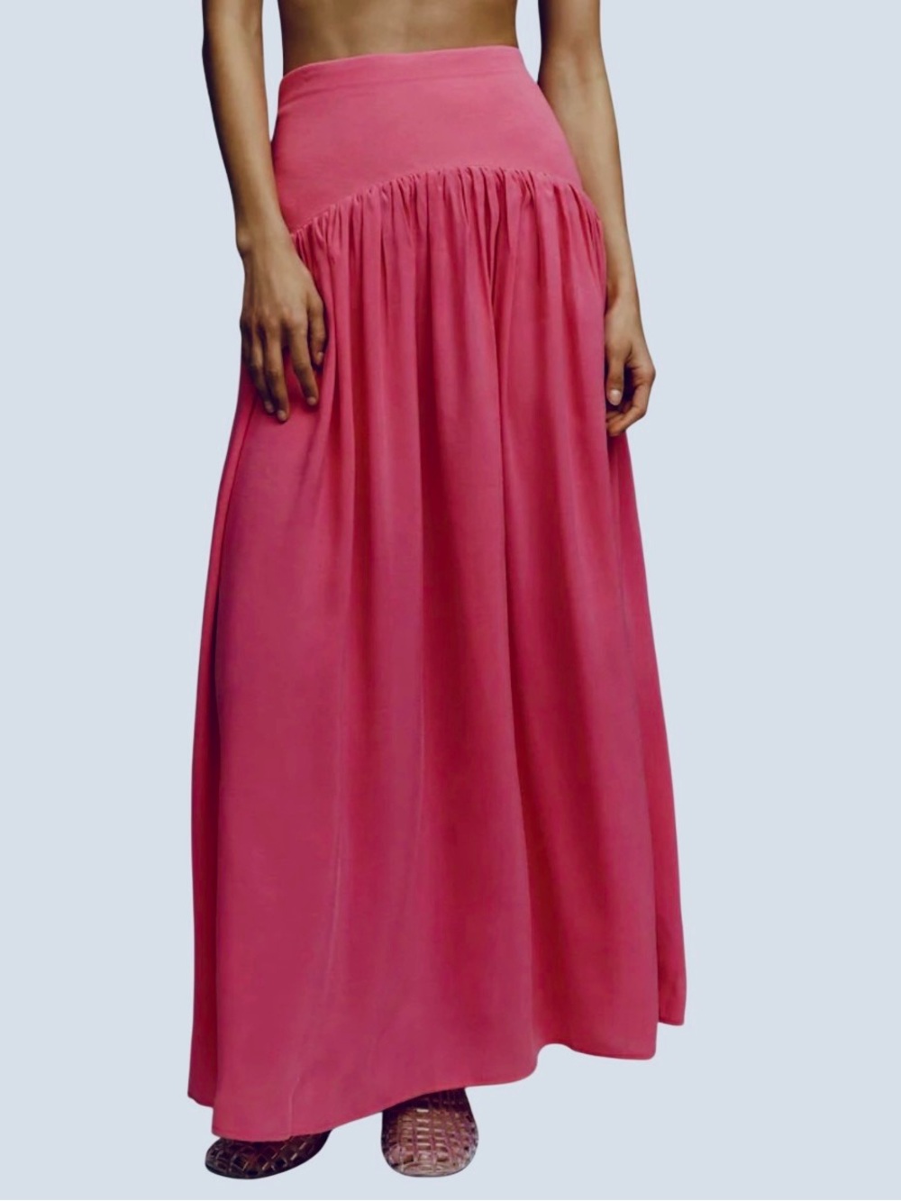 Anthropologie Maeve Skirt Size Medium Drop-Waist Maxi Pink